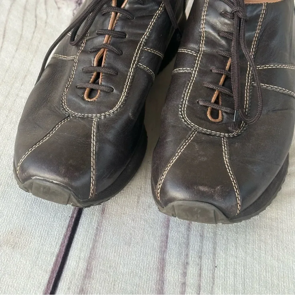 Paul Green Munchen Brown Leather Driving Shoes Women’s Sz 7‎ Lace Up Sneakers